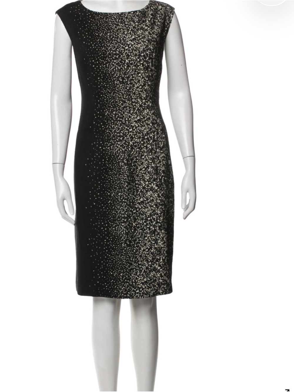 Lafayette 148 New York Black & White Speckled Ombré Sheath Dress- Size 10
